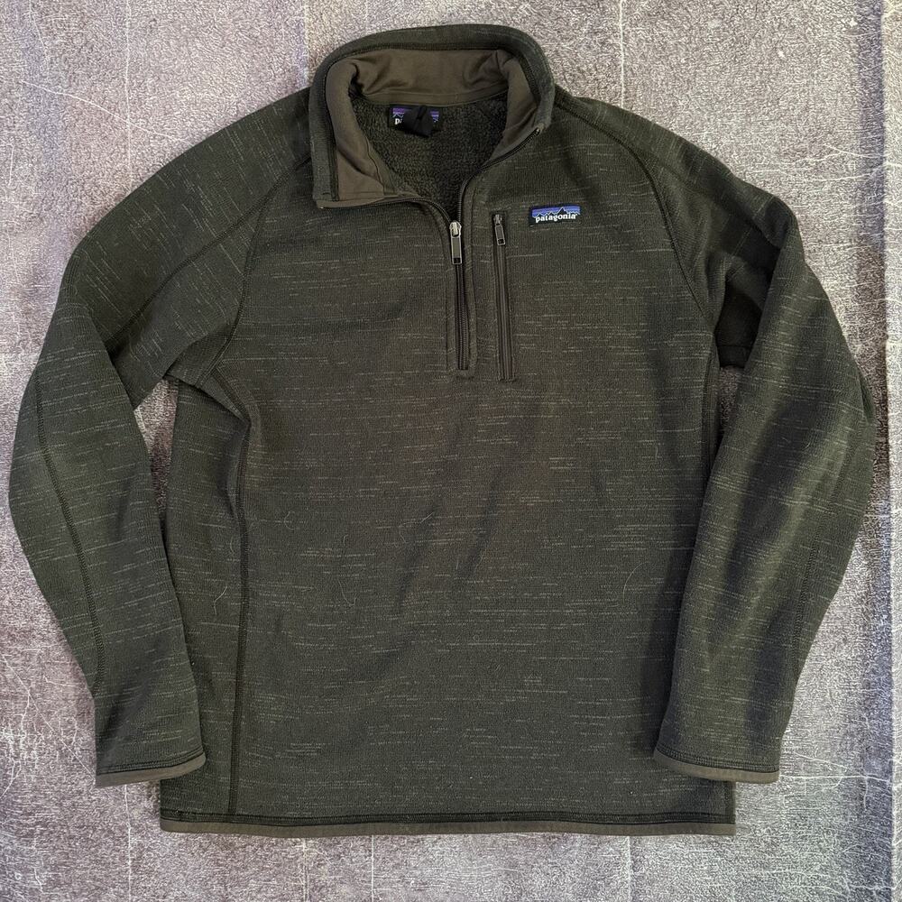 Men's Patagonia 1/4 Zip Better Sweater Fleece Heather Brown Pullover Jacket Sz M
